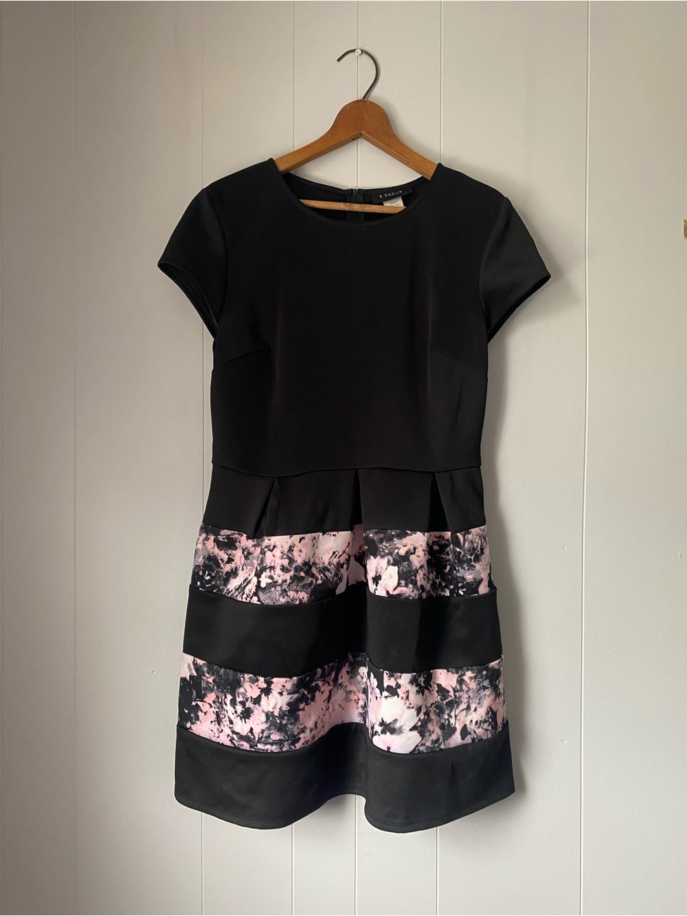 Macy's Black and Pink Marble Stripe Kids Dress